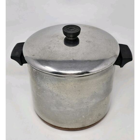 Revere Ware 8 Qt Pot W/lid Stainless Steel Copper Bottom Clinton IL Bake Lite - Picture 13 of 14